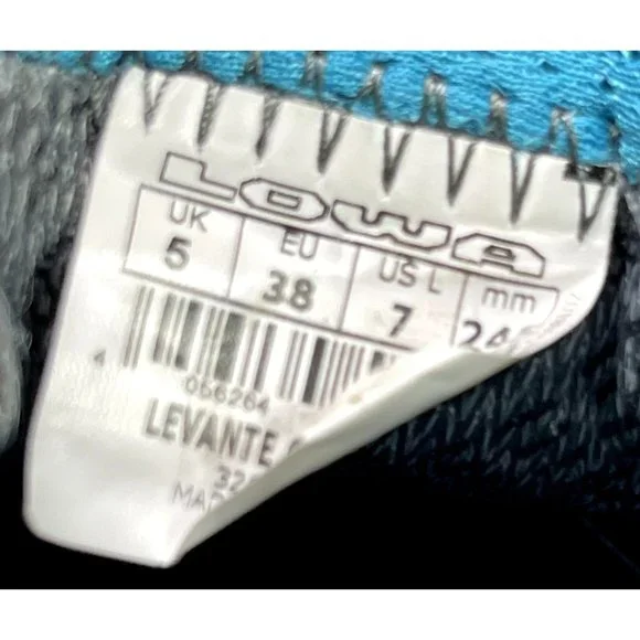 Lowa Levante GTX Qc Mid Black & Blue Hiking Boots Women's Shoes Size 7 - Picture 8 of 8